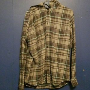 Large Quick Silver hooded flannel